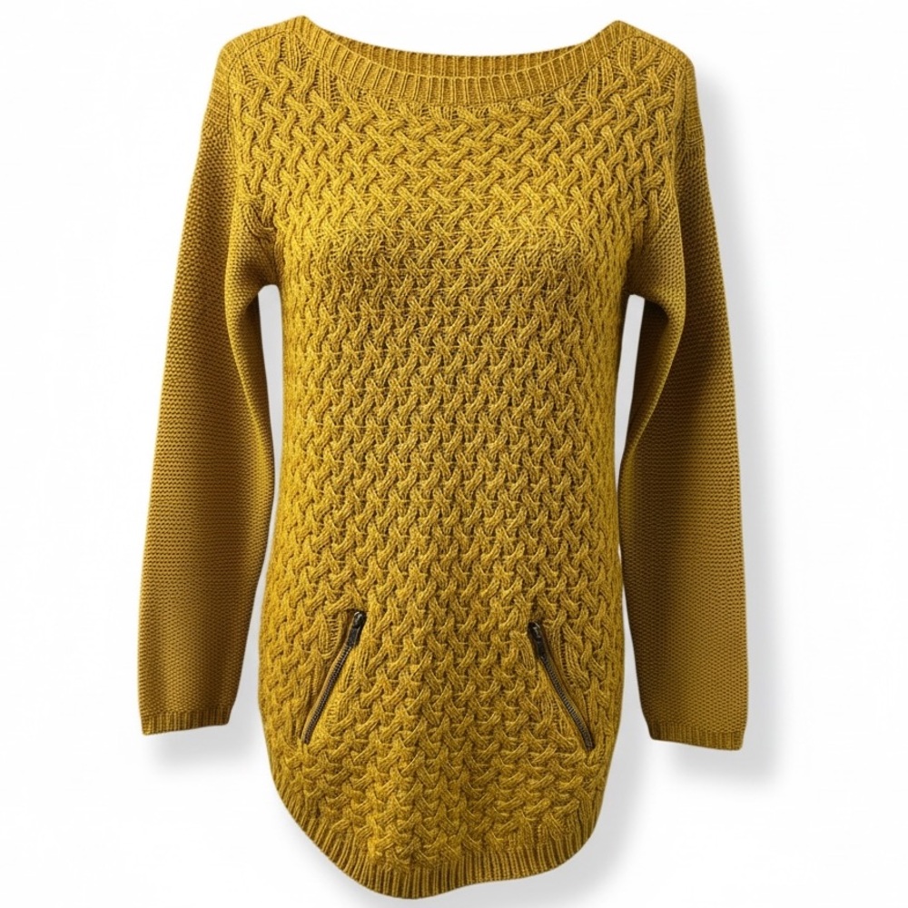 Hooked Up by IOT Women’s Mustard Knit Sweater XS - Picture 4 of 6